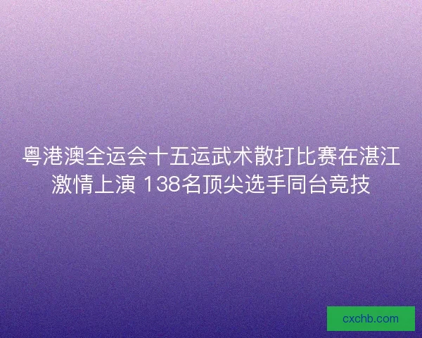 粤港澳全运会十五运武术散打比赛在湛江激情上演 138名顶尖选手同台竞技